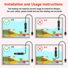 Load image into Gallery viewer, USB/Plug Mini Aquarium Heater Safe Shrimp/Turtle/Fish/Reptiles 27-26℃ Thermostat Aquarium Basking Heater USB Small Tank Heater
