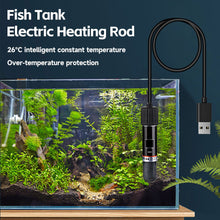 Load image into Gallery viewer, USB/Plug Mini Aquarium Heater Safe Shrimp/Turtle/Fish/Reptiles 27-26℃ Thermostat Aquarium Basking Heater USB Small Tank Heater
