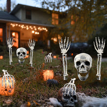 Load image into Gallery viewer, Halloween Realistic Skeleton Hand Ground Stake Light Up Foldable Reusable Halloween Bone Prop Cemetery Skeleton Hand Yard Decoration
