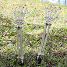 Load image into Gallery viewer, Halloween Realistic Skeleton Hand Ground Stake Light Up Foldable Reusable Halloween Bone Prop Cemetery Skeleton Hand Yard Decoration
