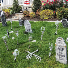 Load image into Gallery viewer, Halloween Realistic Skeleton Hand Ground Stake Light Up Foldable Reusable Halloween Bone Prop Cemetery Skeleton Hand Yard Decoration
