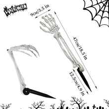 Load image into Gallery viewer, Halloween Realistic Skeleton Hand Ground Stake Light Up Foldable Reusable Halloween Bone Prop Cemetery Skeleton Hand Yard Decoration
