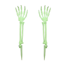 Load image into Gallery viewer, Halloween Realistic Skeleton Hand Ground Stake Light Up Foldable Reusable Halloween Bone Prop Cemetery Skeleton Hand Yard Decoration
