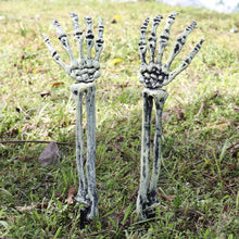 Load image into Gallery viewer, Halloween Realistic Skeleton Hand Ground Stake Light Up Foldable Reusable Halloween Bone Prop Cemetery Skeleton Hand Yard Decoration
