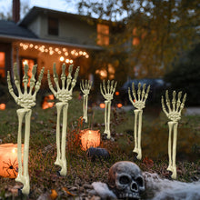 Load image into Gallery viewer, Halloween Realistic Skeleton Hand Ground Stake Light Up Foldable Reusable Halloween Bone Prop Cemetery Skeleton Hand Yard Decoration
