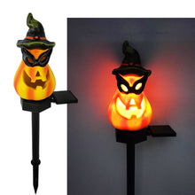Load image into Gallery viewer, Solar Halloween Pumpkin Light Skull Garden Stake Resin Spooky Creepy Solar Lawn Figure Decorative Solar Garden Stakes
