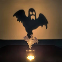 Load image into Gallery viewer, Halloween Projection Candle Holder Spooky Eerie Dancing Shadow Candle Stand Halloween Atmosphere Creepy Wall Art Candle Holder
