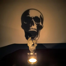 Load image into Gallery viewer, Halloween Projection Candle Holder Spooky Eerie Dancing Shadow Candle Stand Halloween Atmosphere Creepy Wall Art Candle Holder
