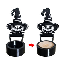 Load image into Gallery viewer, Halloween Projection Candle Holder Spooky Eerie Dancing Shadow Candle Stand Halloween Atmosphere Creepy Wall Art Candle Holder
