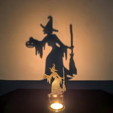 Load image into Gallery viewer, Halloween Projection Candle Holder Spooky Eerie Dancing Shadow Candle Stand Halloween Atmosphere Creepy Wall Art Candle Holder
