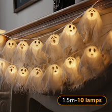 Load image into Gallery viewer, 2025 Halloween LED Ghost String Lights Flickering Pumpkin Lights Battery Easy Hang Decorative Pumpkin Indoor/Outdoor Halloween Porch Decor
