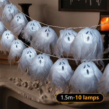 Load image into Gallery viewer, 2025 Halloween LED Ghost String Lights Flickering Pumpkin Lights Battery Easy Hang Decorative Pumpkin Indoor/Outdoor Halloween Porch Decor
