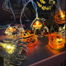 Load image into Gallery viewer, Halloween LED String Lights Flickering Pumpkin Lights Battery Easy Hang Decorative Pumpkin Indoor/Outdoor Halloween Porch Decor
