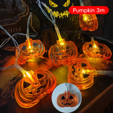 Load image into Gallery viewer, Halloween LED String Lights Flickering Pumpkin Lights Battery Easy Hang Decorative Pumpkin Indoor/Outdoor Halloween Porch Decor
