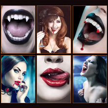 Load image into Gallery viewer, Retractable Vampire Teeth with Storage Box Realistic Vampire Fangs Makeup Kit Reusable Anti-Fall for Halloween Costume

