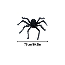 Load image into Gallery viewer, Giant Halloween Spider Decor Realistic Scary Prank Jumbo Fluffy Spider Creepy Crawler Halloween Party/Haunted House/Bar Scare Spider Decor
