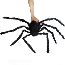 Load image into Gallery viewer, Giant Halloween Spider Decor Realistic Scary Prank Jumbo Fluffy Spider Creepy Crawler Halloween Party/Haunted House/Bar Scare Spider Decor

