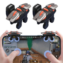 Load image into Gallery viewer, 1Pair PUBG 5th/6th Gen Gaming Triggers 4/6 Finger Auto Rapid Fire Buttons Pulse Frequency Recoil Control Grips Mobile Phone Game Accessory
