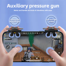 Load image into Gallery viewer, 1Pair PUBG 5th/6th Gen Gaming Triggers 4/6 Finger Auto Rapid Fire Buttons Pulse Frequency Recoil Control Grips Mobile Phone Game Accessory
