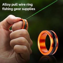 Load image into Gallery viewer, Portable Aluminum Alloy Fishing Line Puller Ring Anti-Slip Anti-Snag Line Puller Special Fishing Knot Tying Finger Protection Tool
