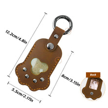 Load image into Gallery viewer, Paw Print Fur&amp;Photo Keepsake Leather Pet Memorial Keychain Cherish Unique Pet Memorial Item Cat/Dog Accessory Rainbow Bridge Pet Gift
