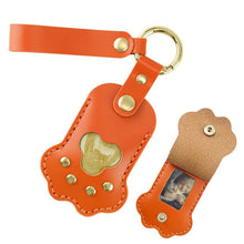 Load image into Gallery viewer, Paw Print Fur&amp;Photo Keepsake Leather Pet Memorial Keychain Cherish Unique Pet Memorial Item Cat/Dog Accessory Rainbow Bridge Pet Gift
