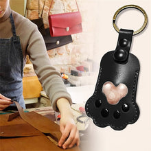 Load image into Gallery viewer, Paw Print Fur&amp;Photo Keepsake Leather Pet Memorial Keychain Cherish Unique Pet Memorial Item Cat/Dog Accessory Rainbow Bridge Pet Gift
