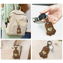 Load image into Gallery viewer, Paw Print Fur&amp;Photo Keepsake Leather Pet Memorial Keychain Cherish Unique Pet Memorial Item Cat/Dog Accessory Rainbow Bridge Pet Gift

