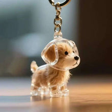 Load image into Gallery viewer, 1 Kawaii Dog Hair Storage Box Puppy Transparent Pet Hair Keepsake Pendant for Pet Memorial Healing Pendant Cat/Dog Lover Keyring Accessory
