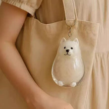 Load image into Gallery viewer, 1 Kawaii Dog Hair Storage Box Puppy Transparent Pet Hair Keepsake Pendant for Pet Memorial Healing Pendant Cat/Dog Lover Keyring Accessory
