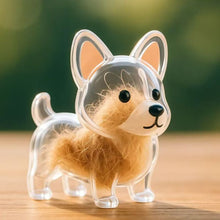 Load image into Gallery viewer, 1 Kawaii Dog Hair Storage Box Puppy Transparent Pet Hair Keepsake Pendant for Pet Memorial Healing Pendant Cat/Dog Lover Keyring Accessory
