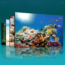 Load image into Gallery viewer, Aquarium Background Sticker Fish Tank Backdrop Forest/Moss/Ocean World DIY Cutting Available Background Self Cling Aquarium Wallpaper Decorations
