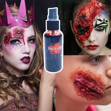 Load image into Gallery viewer, 60ml Fake Blood Prop with Spray Head Halloween Decoration Horror Cosplay Cosmetics Artificial Plasma Party Supplies Pranks DIY Halloween Supplies
