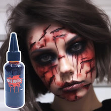 Load image into Gallery viewer, 60ml Fake Blood Prop with Spray Head Halloween Decoration Horror Cosplay Cosmetics Artificial Plasma Party Supplies Pranks DIY Halloween Supplies
