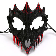 Load image into Gallery viewer, Blood Half-Face Mask Men Dragon Tiger Wolf Mask Horror Halloween Costume Props Skeleton Carnival Mask Party Cosplay Prop
