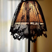 Load image into Gallery viewer, Halloween Decoration Black Lace Cobweb Tablecloth Table Lampshade Decoration 20x60in
