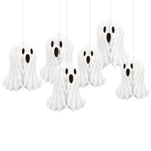 Load image into Gallery viewer, Halloween Paper Ghost Decoration with Hanging Rope Creative Spooky Funny Halloween Hanging Props Garden Party Decor Supplies
