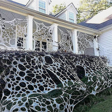 Load image into Gallery viewer, Halloween Scary Party Scene Props White Stretchy Cobweb Spider Web Scary Haunted House Yarn Halloween Decor Party Accessories

