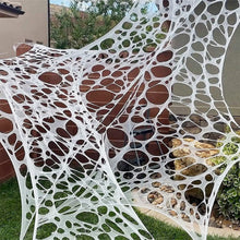 Load image into Gallery viewer, Halloween Scary Party Scene Props White Stretchy Cobweb Spider Web Scary Haunted House Yarn Halloween Decor Party Accessories
