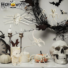 Load image into Gallery viewer, Fake Animal Skeleton Model Halloween Decor Dog Bat Spider Scorpion Cat Skeleton Scary Pendant Props Haunted House Graveyard Scene Accessories
