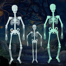 Load image into Gallery viewer, Luminous Hanging Skeleton Decoration Scary House Scary Pendant Props Halloween Party Yard Garden Decoration Glow Fake Skull
