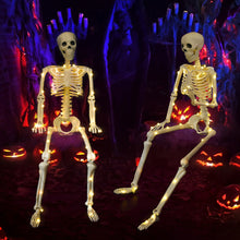 Load image into Gallery viewer, Luminous Hanging Skeleton Movable Joints Scary House Scary Pendant Props Halloween Party Yard Garden Decoration Glow Fake Skull
