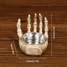 Load image into Gallery viewer, Halloween Scary Candlesticks Skeleton Hand Shaped Skull Decor Resin Candle Holder Entryway Haunted House Props

