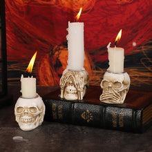 Load image into Gallery viewer, Halloween Scary Candlesticks Skeleton Hand Shaped Skull Decor Resin Candle Holder Entryway Haunted House Props

