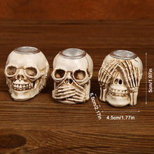 Load image into Gallery viewer, Halloween Scary Candlesticks Skeleton Hand Shaped Skull Decor Resin Candle Holder Entryway Haunted House Props
