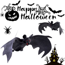 Load image into Gallery viewer, Halloween Hanging Bat Ornaments Realistic Simulation Holiday Party Decor Halloween Haunted House Hanging Props
