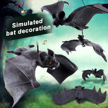 Load image into Gallery viewer, Halloween Hanging Bat Ornaments Realistic Simulation Holiday Party Decor Halloween Haunted House Hanging Props
