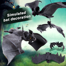 Load image into Gallery viewer, Halloween Hanging Bat Ornaments Realistic Simulation Holiday Party Decor Halloween Haunted House Hanging Props
