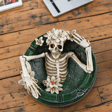 Load image into Gallery viewer, Creative Resin Skull Ashtray Ash Holder Storage Tray Desktop Decoration Ornament Festival Gift Halloween Spooky Skeleton Room Decor
