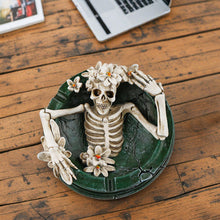 Load image into Gallery viewer, Creative Resin Skull Ashtray Ash Holder Storage Tray Desktop Decoration Ornament Festival Gift Halloween Spooky Skeleton Room Decor
